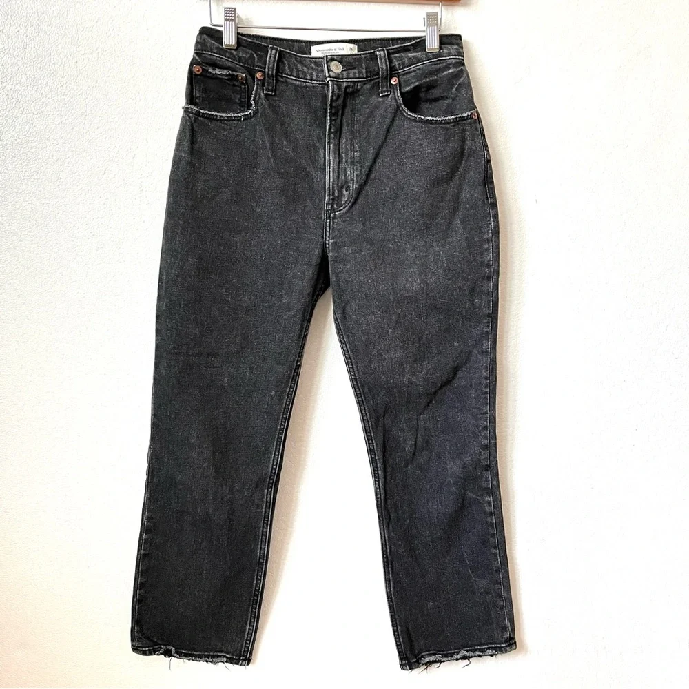Abercrombie & Fitch Jeans Womens 26 2s Ankle Straight Ultra High Rise Raw Hem
